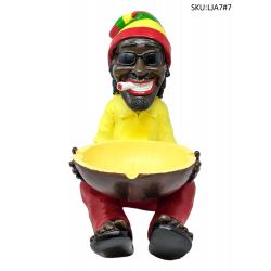 Large Jamaican Man Ashtray #7 [LJA7] A 